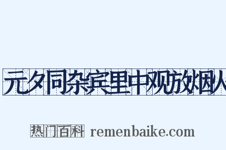元夕同杂宾里中观放烟火是什么意思的图片